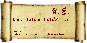 Ungerleider Eulália névjegykártya